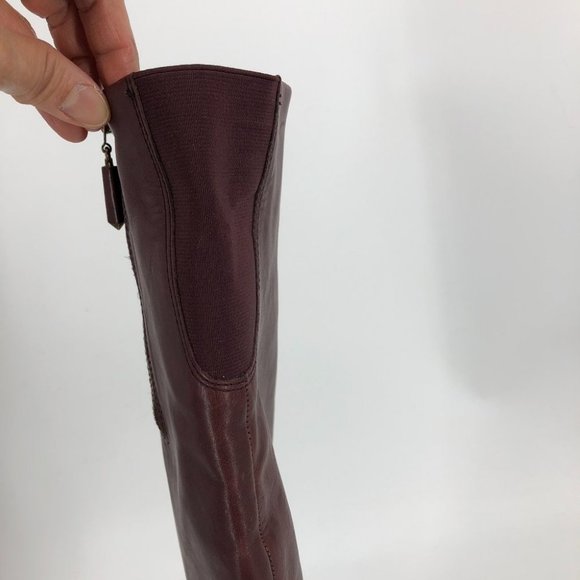 Juicy Couture Wine Red Morrel leather Knee High Boots size 10 - Picture 10 of 16